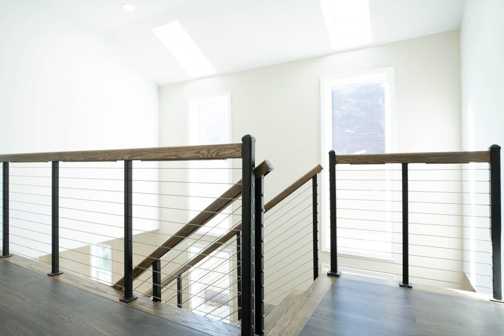 Great room remodel open to a loft above