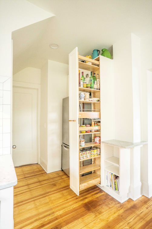 Custom pull-out pantry built-in