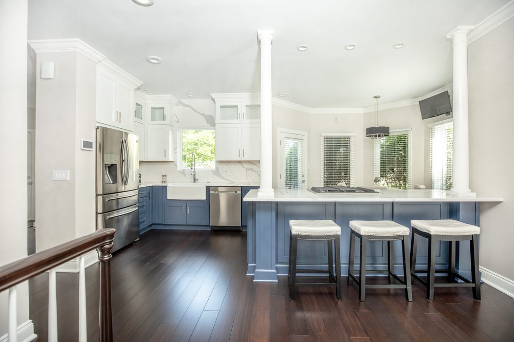 Stairwell remodel with white balusters